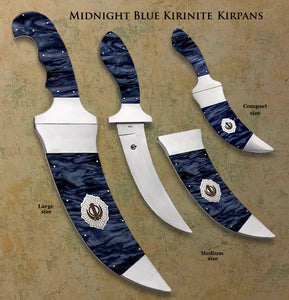 Large, Medium and Compact Kirinite™ Kirpans (three colors) including frameless compact style