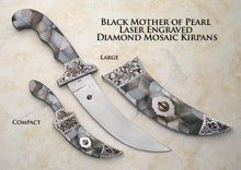 Load image into Gallery viewer, Large Diamond Shaped Mosaic Mother of Pearl Kirpans (3 colors)