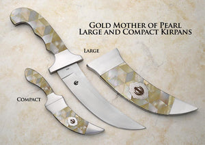 Large Diamond Shaped Mosaic Mother of Pearl Kirpans (3 colors)