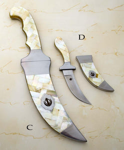 Special Offer - Purchase 2 mother of pearl mosaic Kirpans - get a 3rd mother of pearl mosaic Kirpan at half off.