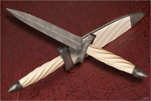 Carved ivory dagger