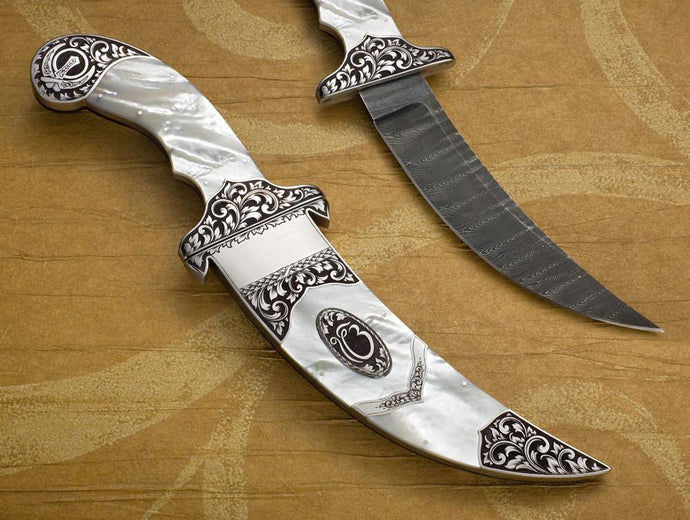 Engraved stylized mother of pearl Kirpan