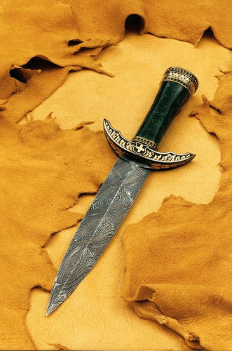 Engraved jade handled dagger